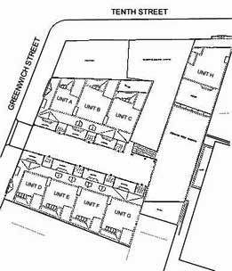 Greenwich Street, NYC, street plan drawing