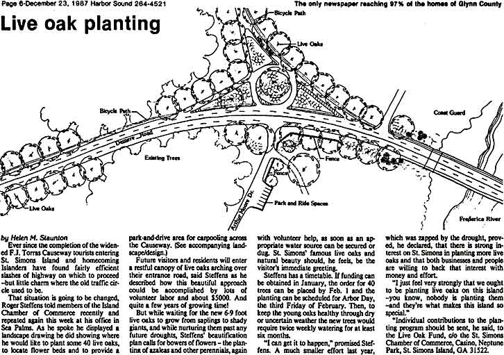 Roger Steffens urges more live oaks planted as done for Causeway